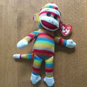 TY beanie babies Socks the Sock Monkey